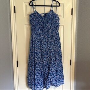 Floral Blue Sleeveless Dress